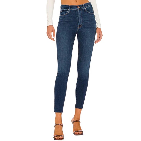 NWOT! MOTHER Denim The Stunner Ankle Fray Jeans in Sweet Lime High-rise Sz‎ 28 - Picture 1 of 16